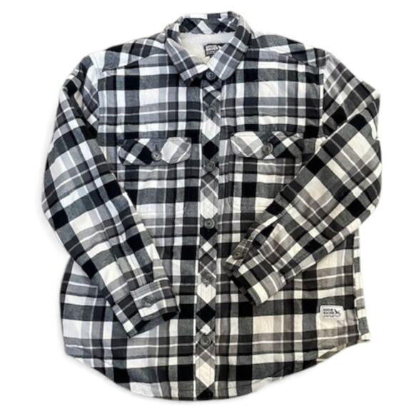 Eddie Bauer Womens Medium Shacket Plaid Sherpa Lined Flannel Shirt Jacket Top - Picture 5 of 11